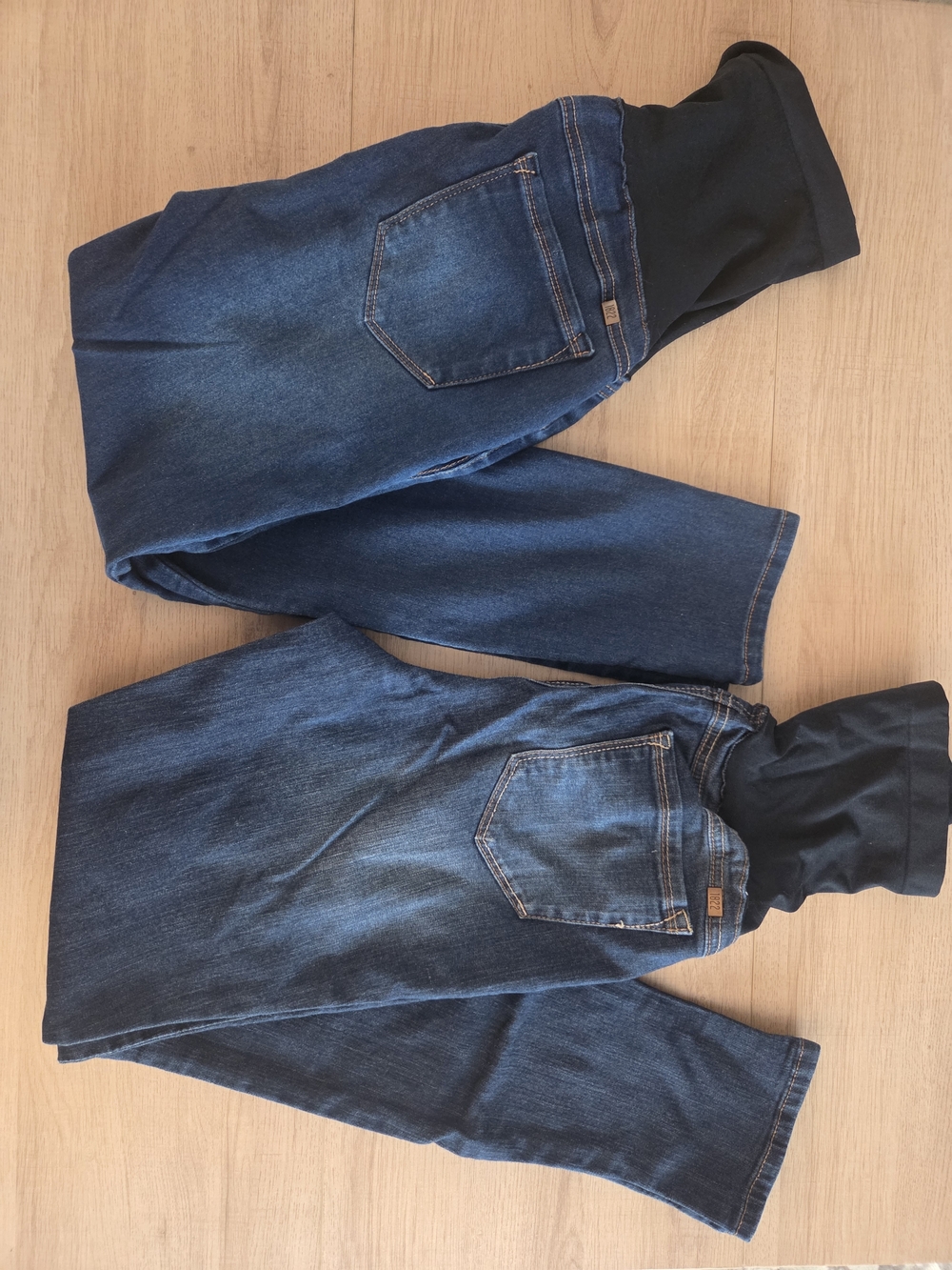 1822 Denim Dark Blue Maternity Jeggings with Black Stretch Waistband